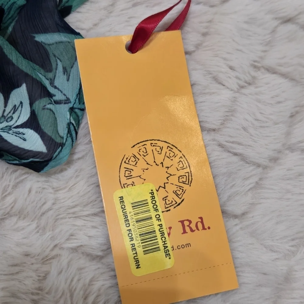 Ruby Rd. Green Tropical Sheer Overlay and Tank Top, Size Small NWT